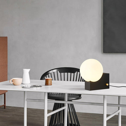 Fusion Table Lamp | Opaline Glass | Black, Chrome, Pink