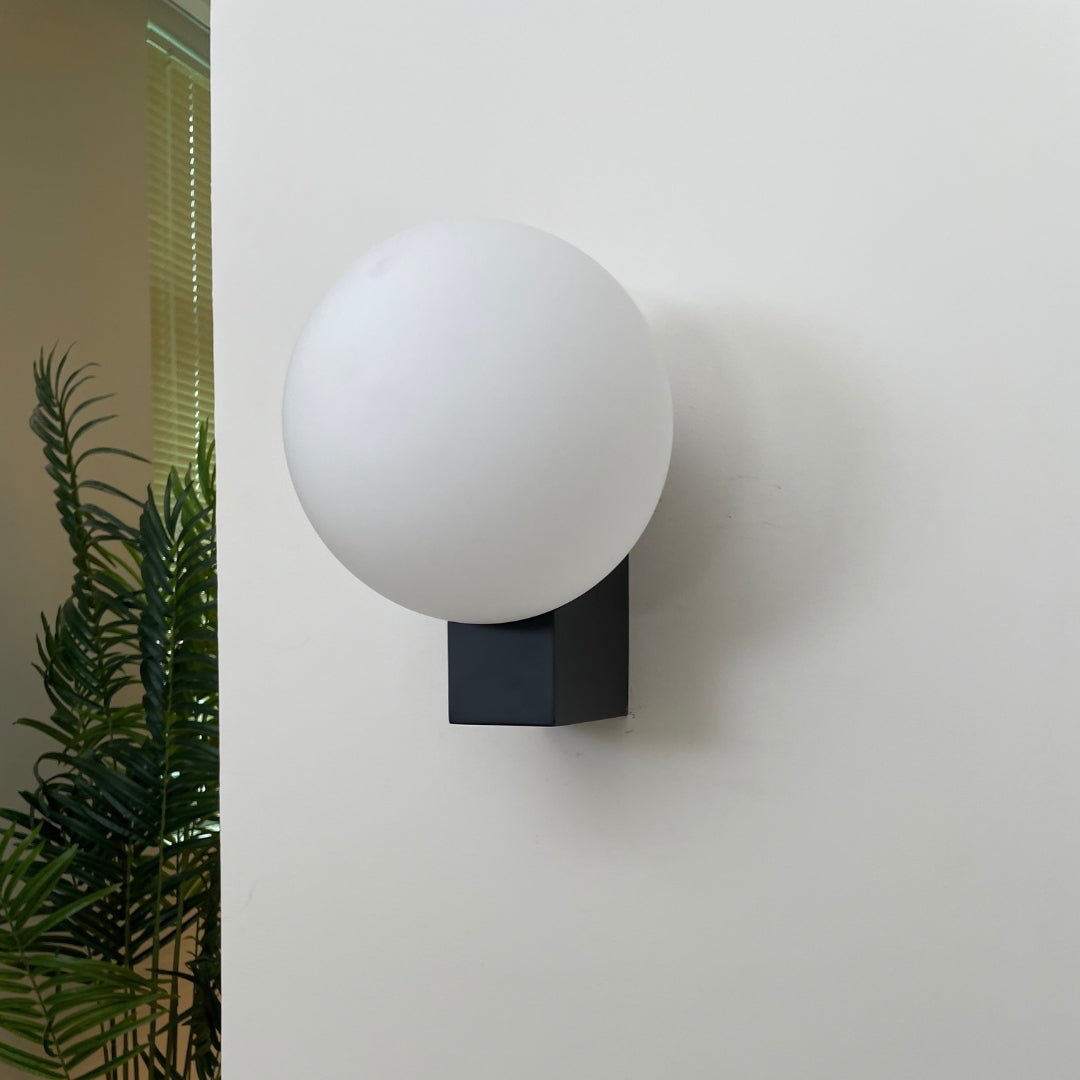 Journey Wall Lamp | Opal Glass & Metal | Black, Chrome, Pink
