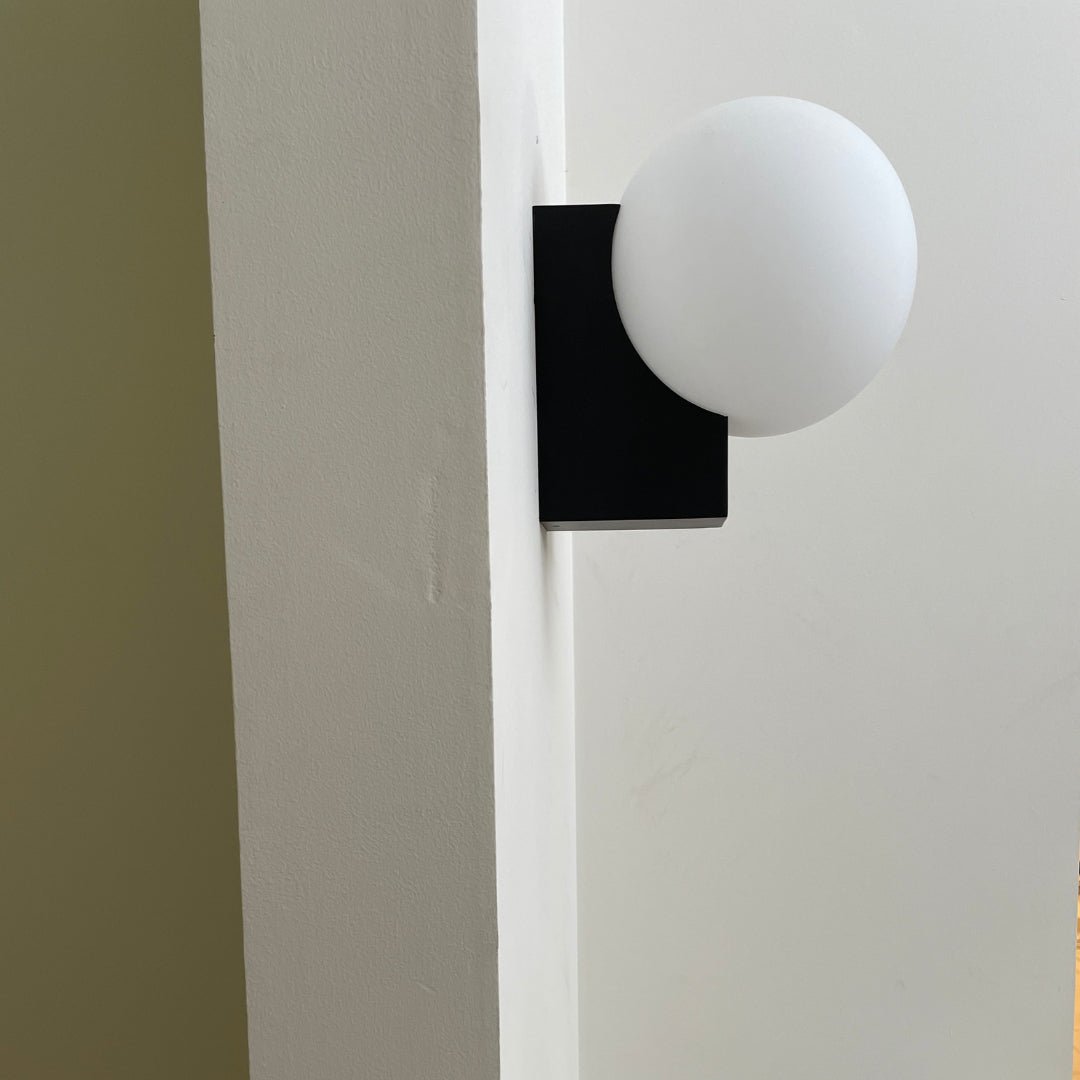 Journey Wall Lamp | Opal Glass & Metal | Black, Chrome, Pink