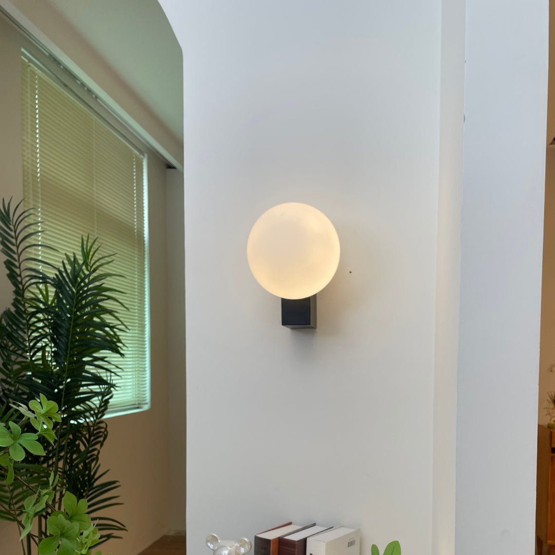Journey Wall Lamp | Opal Glass & Metal | Black, Chrome, Pink