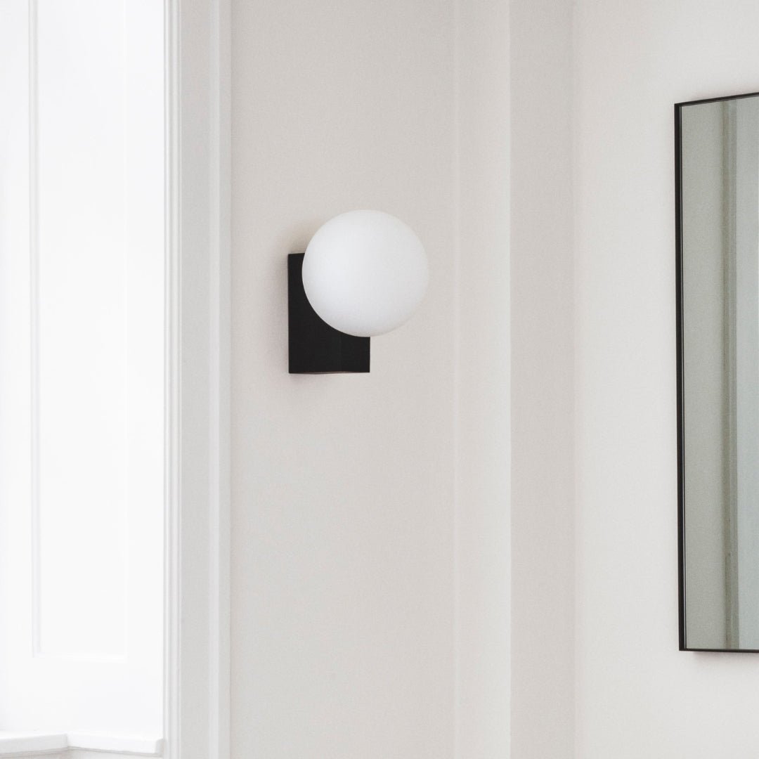 Journey Wall Lamp | Opal Glass & Metal | Black, Chrome, Pink