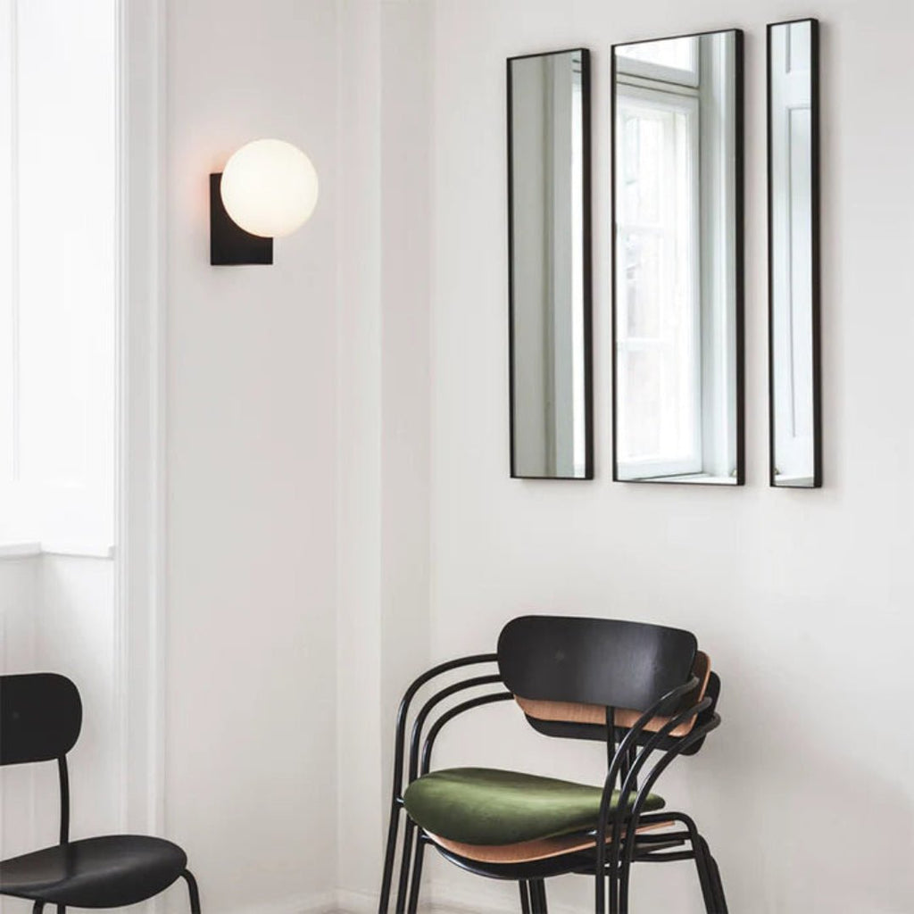 Journey Wall Lamp | Opal Glass & Metal | Black, Chrome, Pink