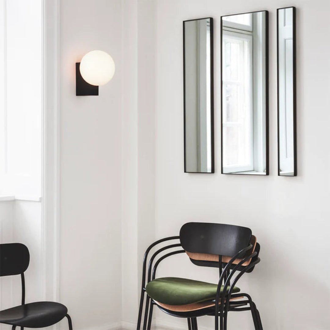 Journey Wall Lamp | Opal Glass & Metal | Black, Chrome, Pink