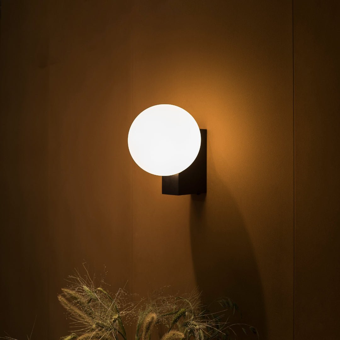 Journey Wall Lamp | Opal Glass & Metal | Black, Chrome, Pink