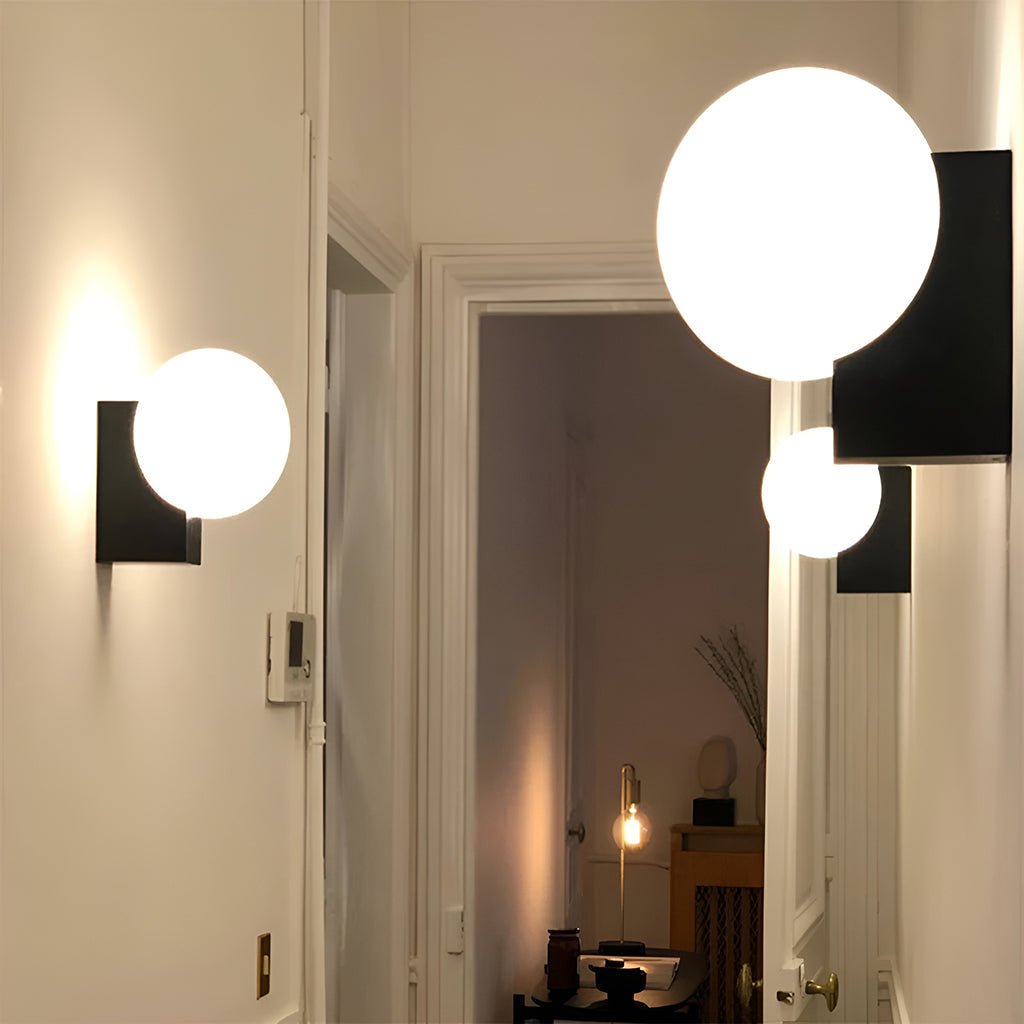 Journey Wall Lamp | Opal Glass & Metal | Black, Chrome, Pink