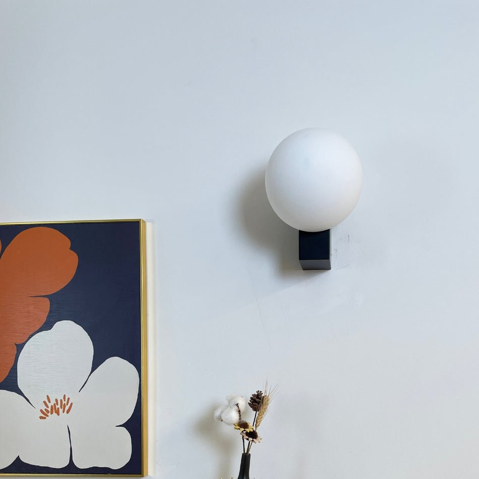 Journey Wall Lamp | Opal Glass & Metal | Black, Chrome, Pink