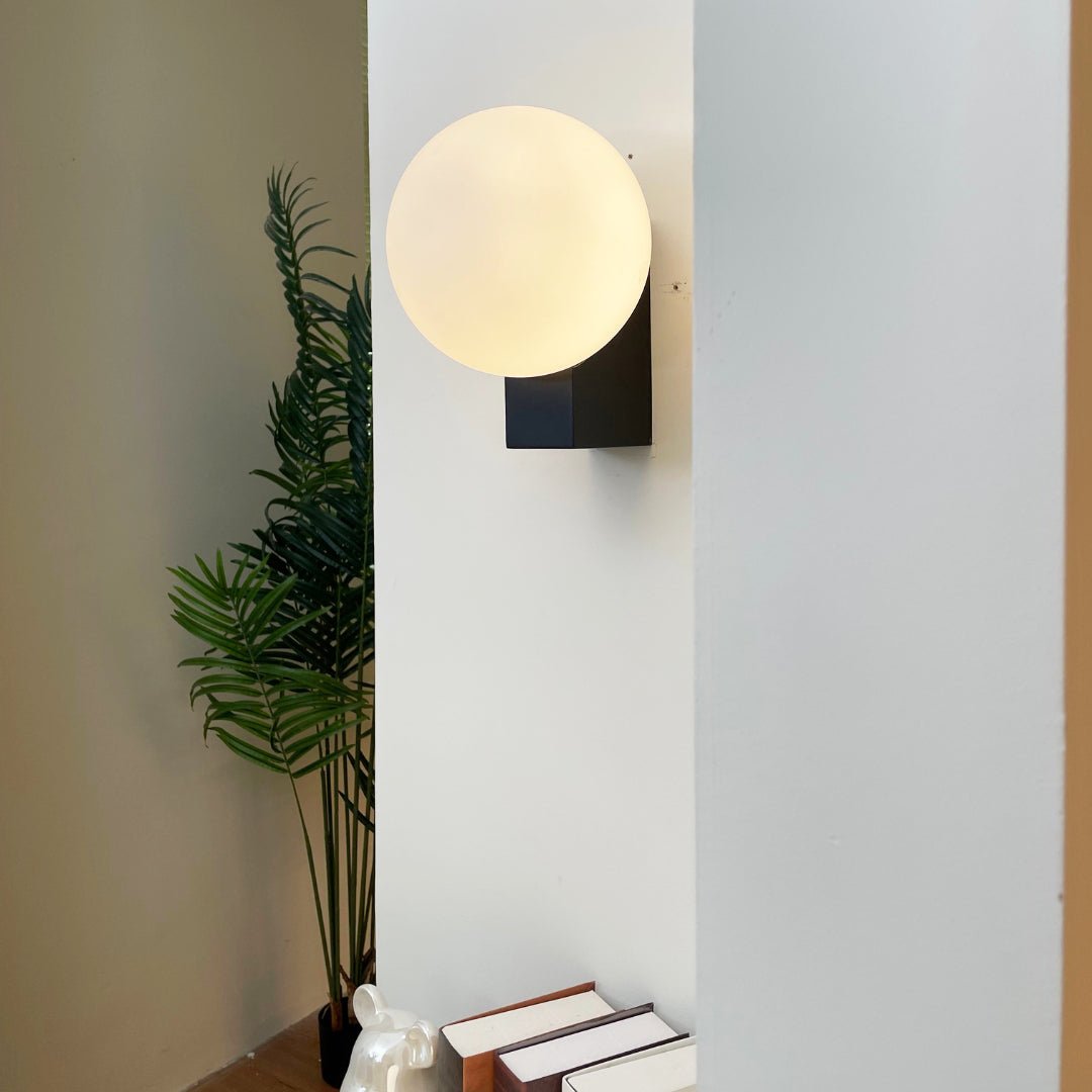Journey Wall Lamp | Opal Glass & Metal | Black, Chrome, Pink