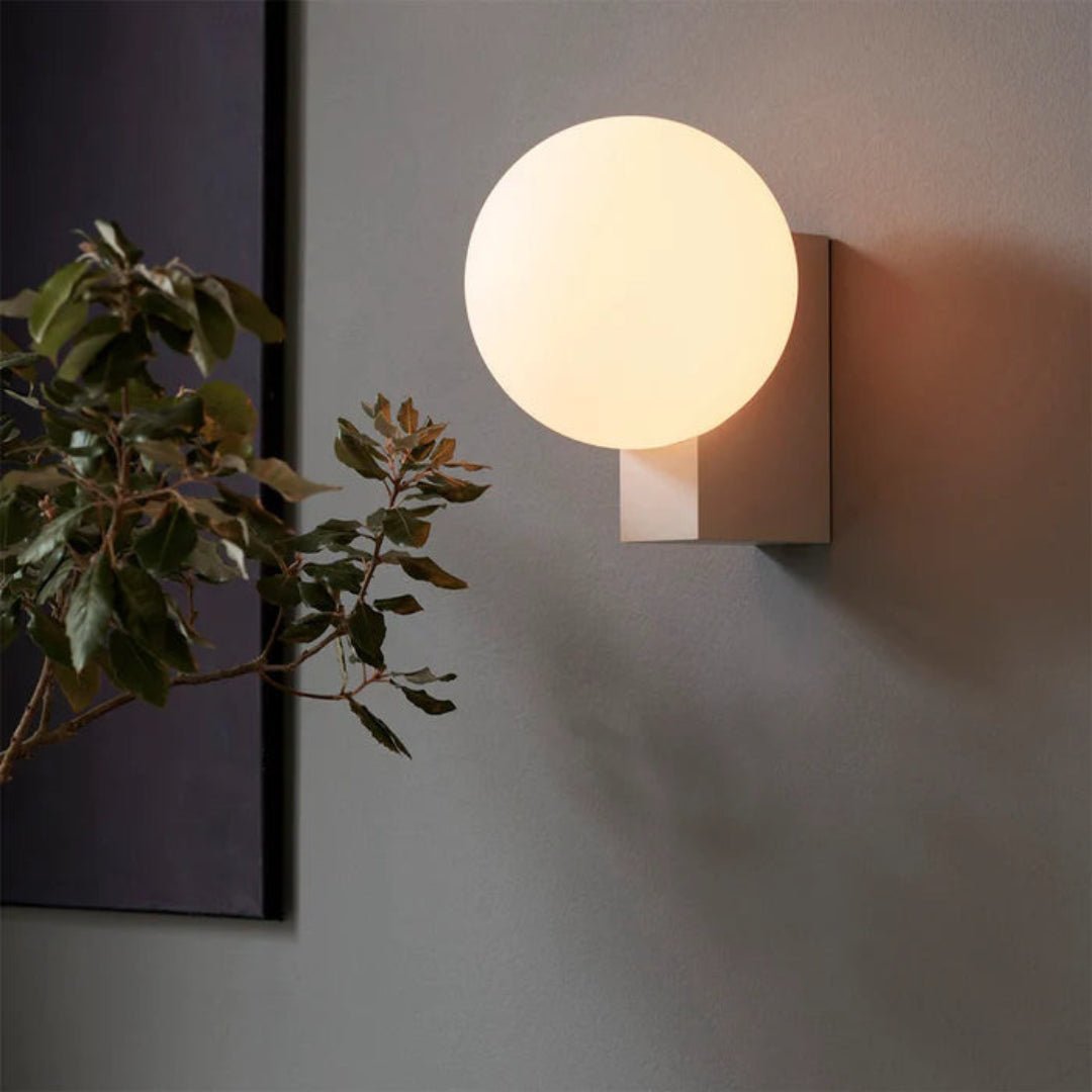 Journey Wall Lamp | Opal Glass & Metal | Black, Chrome, Pink