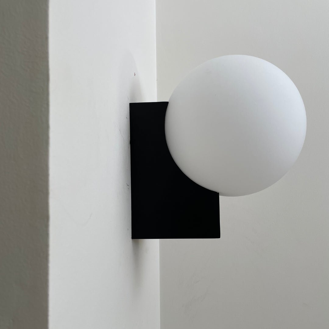 Journey Wall Lamp | Opal Glass & Metal | Black, Chrome, Pink