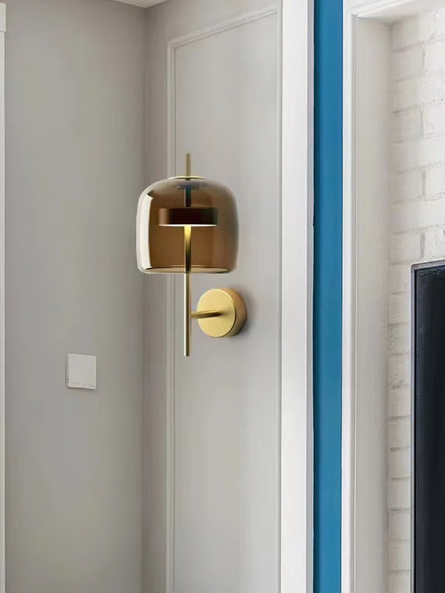 Hourglass Wall Sconce | Brass & Glass | Gold, Black, Amber, Smoke Grey