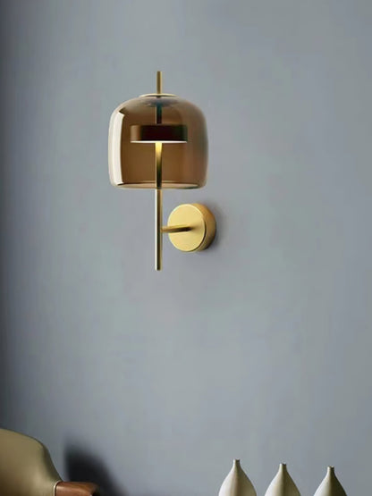 Hourglass Wall Sconce | Brass & Glass | Gold, Black, Amber, Smoke Grey