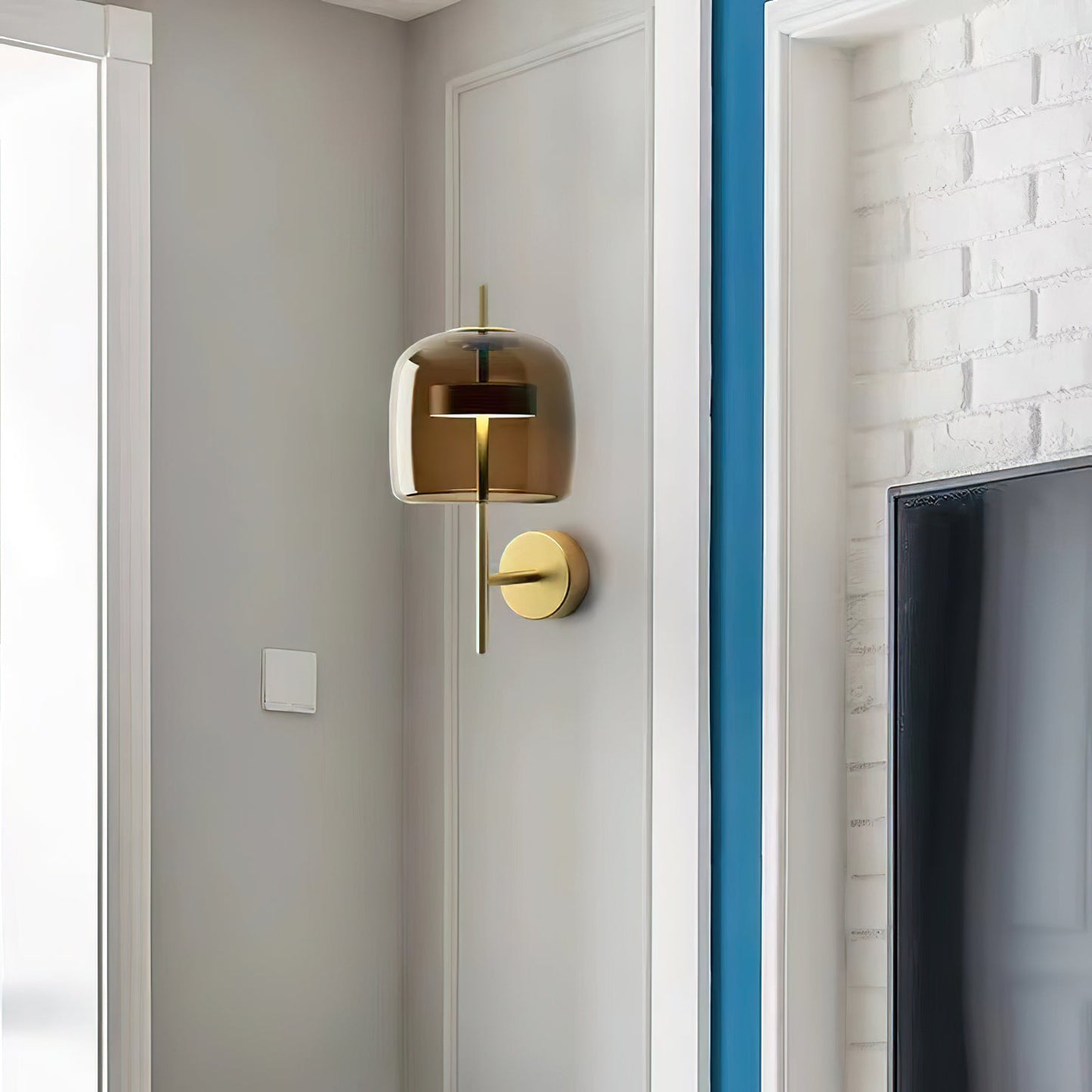 Hourglass Wall Sconce | Brass & Glass | Gold, Black, Amber, Smoke Grey