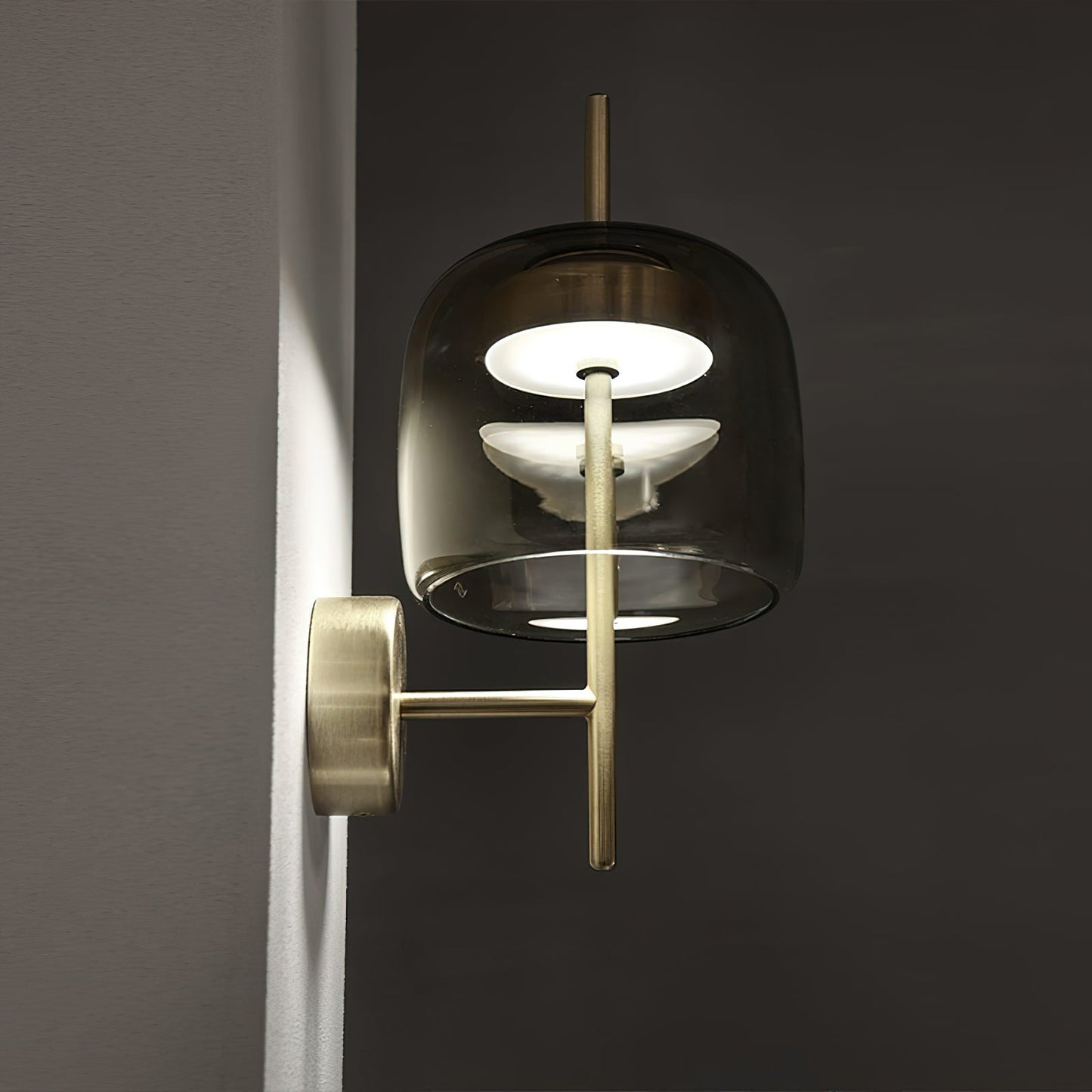 Hourglass Wall Sconce | Brass & Glass | Gold, Black, Amber, Smoke Grey