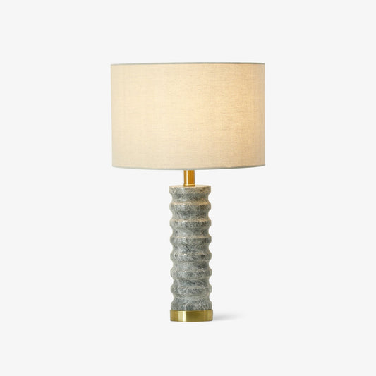 Julienne Marble Table Lamp | Marble & Iron | Grey Base White Shade