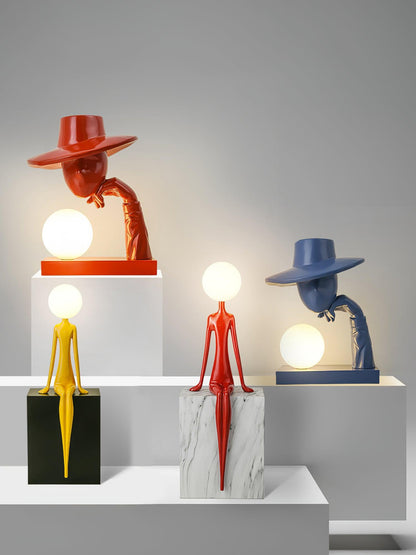 Juni Resin Novelty Lamp | Resin | Red, Blue
