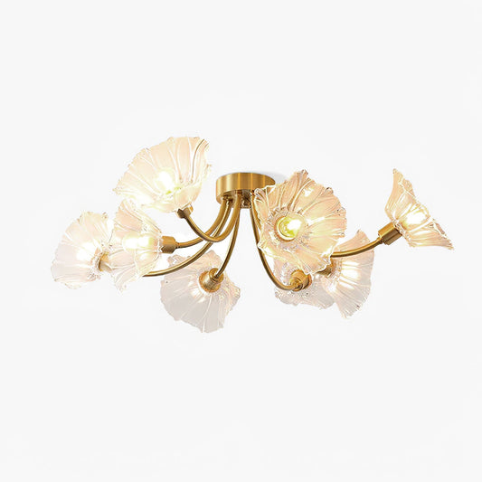 Kalin Ceiling Lamp | Brass & Glass | Multiple Heads Options