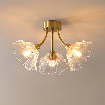 Kalin Ceiling Lamp | Brass & Glass | Multiple Heads Options