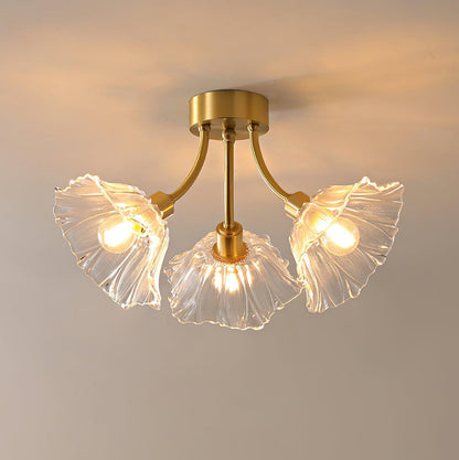 Kalin Ceiling Lamp | Brass & Glass | Multiple Heads Options