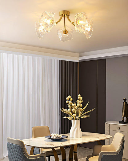 Kalin Ceiling Lamp | Brass & Glass | Multiple Heads Options