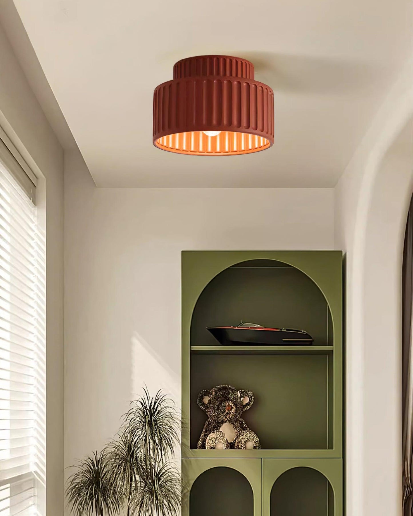 Kami Ceiling Lamp | White Resin & Acrylic | 23cm Diameter