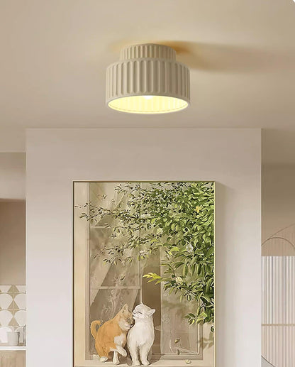 Kami Ceiling Lamp | White Resin & Acrylic | 23cm Diameter