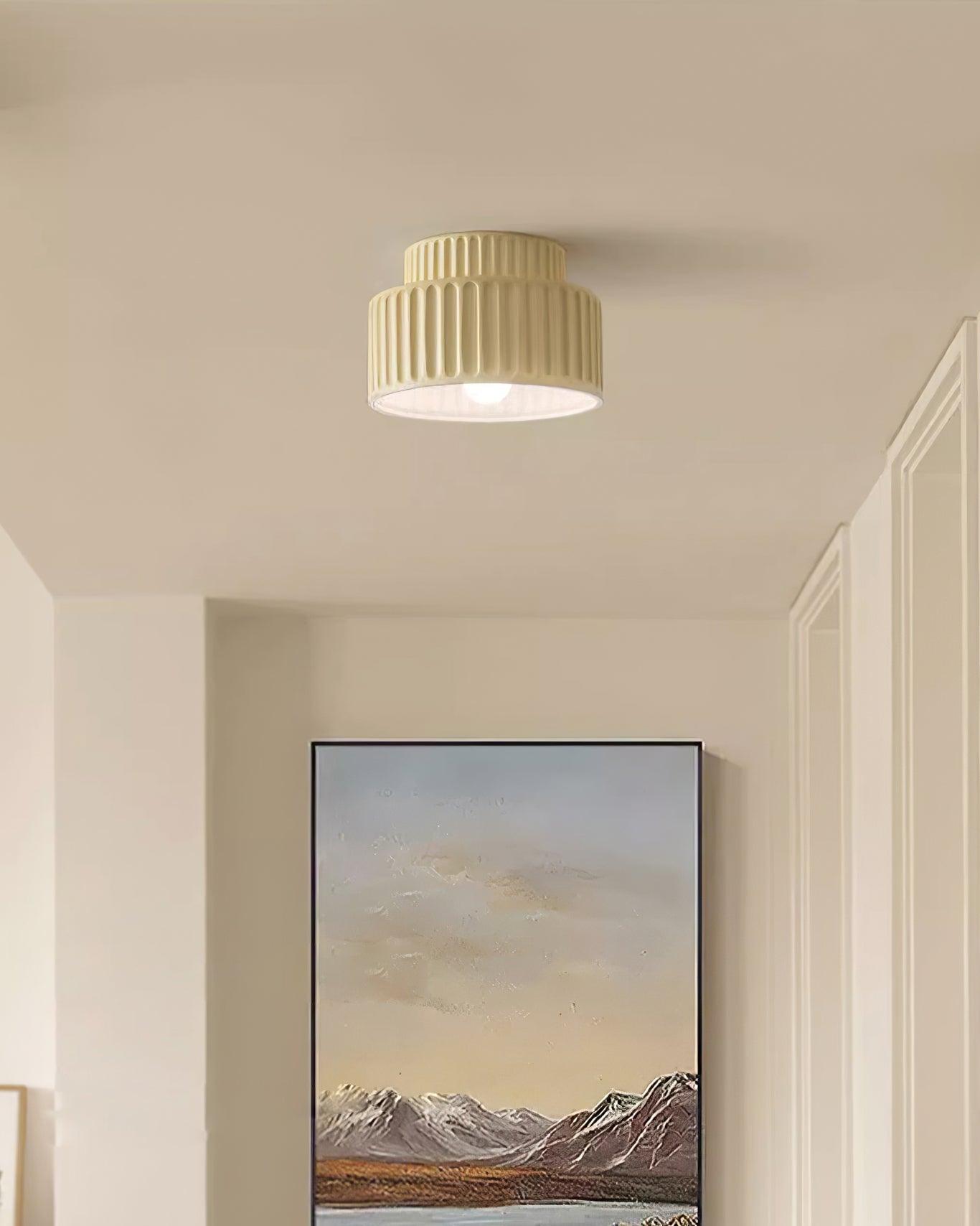 Kami Ceiling Lamp | White Resin & Acrylic | 23cm Diameter