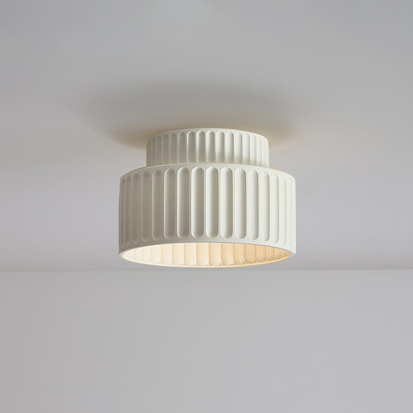 Kami Ceiling Lamp | White Resin & Acrylic | 23cm Diameter