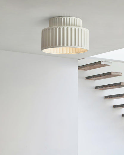 Kami Ceiling Lamp | White Resin & Acrylic | 23cm Diameter