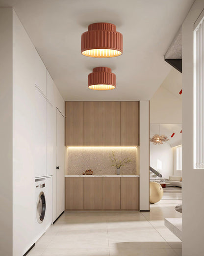 Kami Ceiling Lamp | White Resin & Acrylic | 23cm Diameter