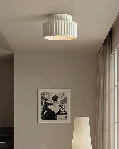Kami Ceiling Lamp | White Resin & Acrylic | 23cm Diameter