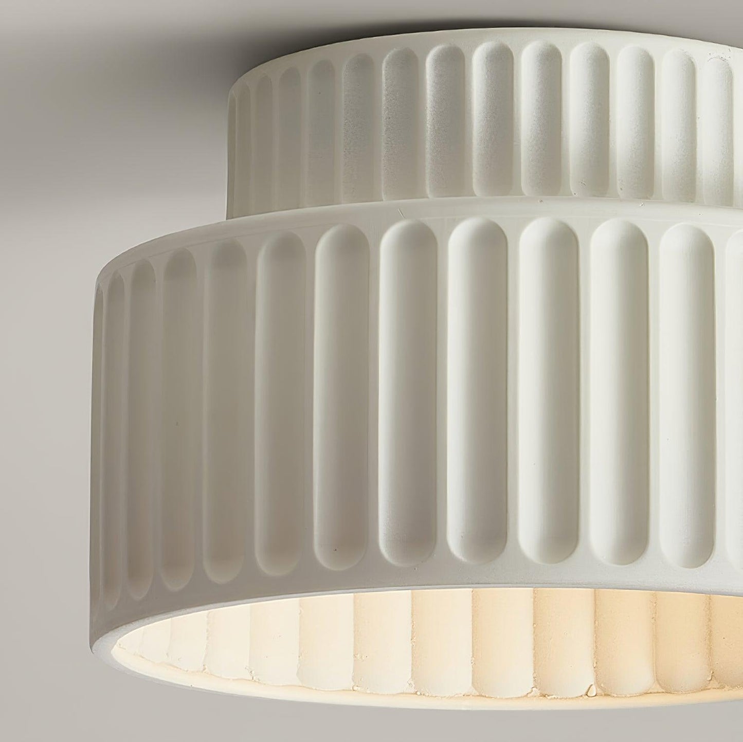 Kami Ceiling Lamp | White Resin & Acrylic | 23cm Diameter