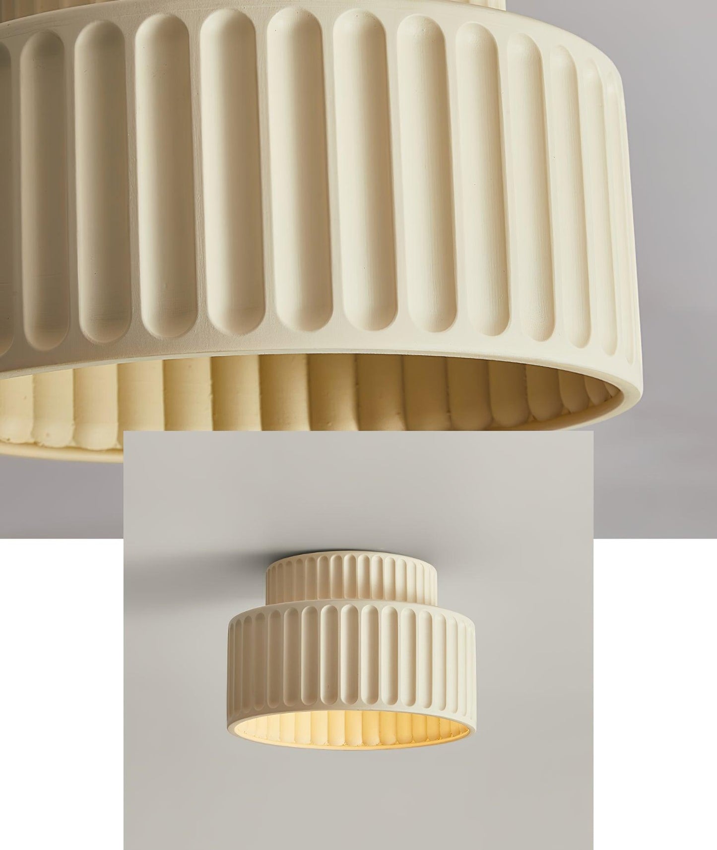 Kami Ceiling Lamp | White Resin & Acrylic | 23cm Diameter