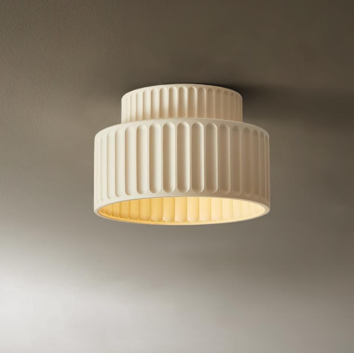 Kami Ceiling Lamp | White Resin & Acrylic | 23cm Diameter