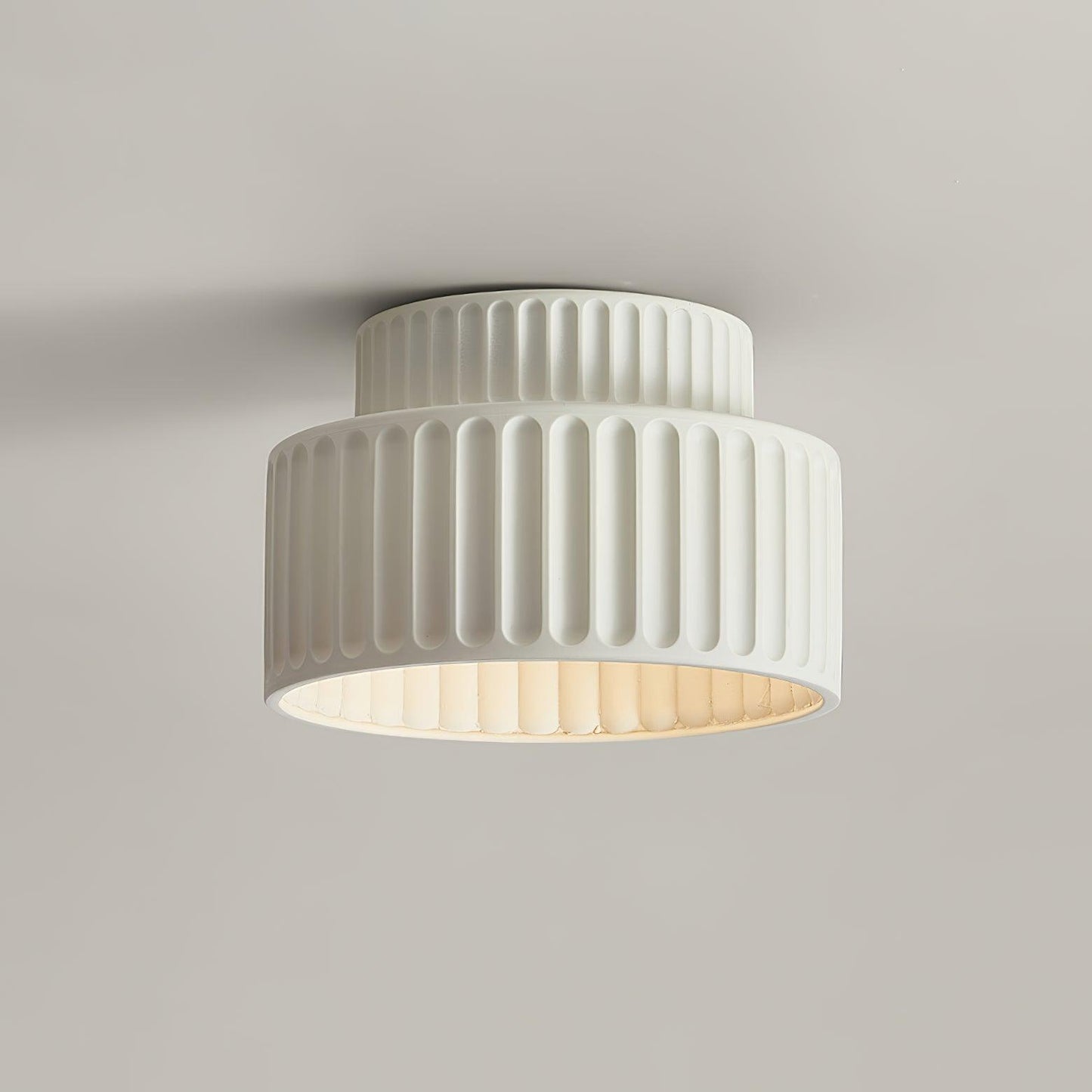 Kami Ceiling Lamp | White Resin & Acrylic | 23cm Diameter