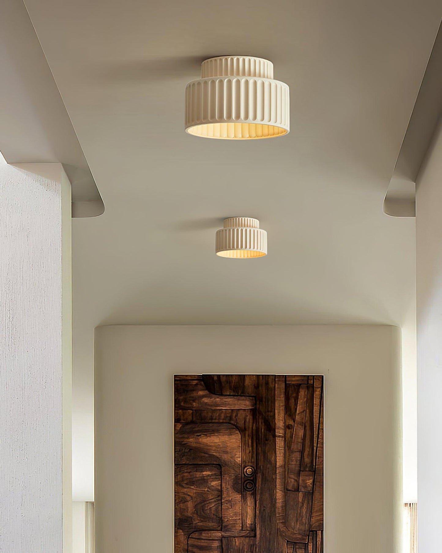 Kami Ceiling Lamp | White Resin & Acrylic | 23cm Diameter