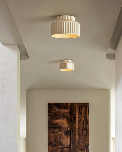 Kami Ceiling Lamp | White Resin & Acrylic | 23cm Diameter