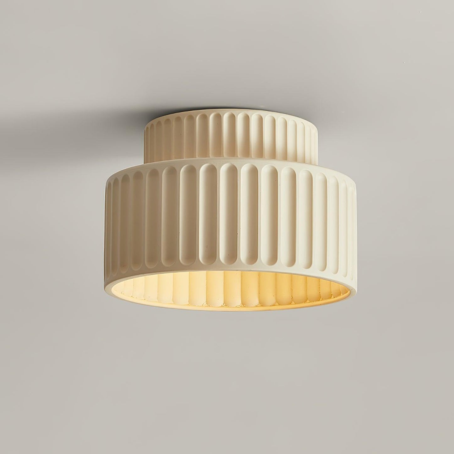 Kami Ceiling Lamp | White Resin & Acrylic | 23cm Diameter