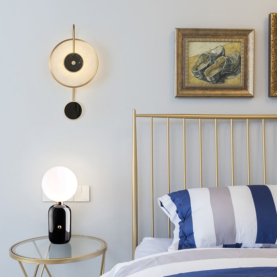 Kandy Alabaster Wall Lamp | Marble & Metal | Gold or Black