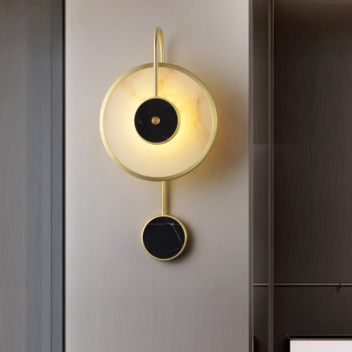 Kandy Alabaster Wall Lamp | Marble & Metal | Gold or Black