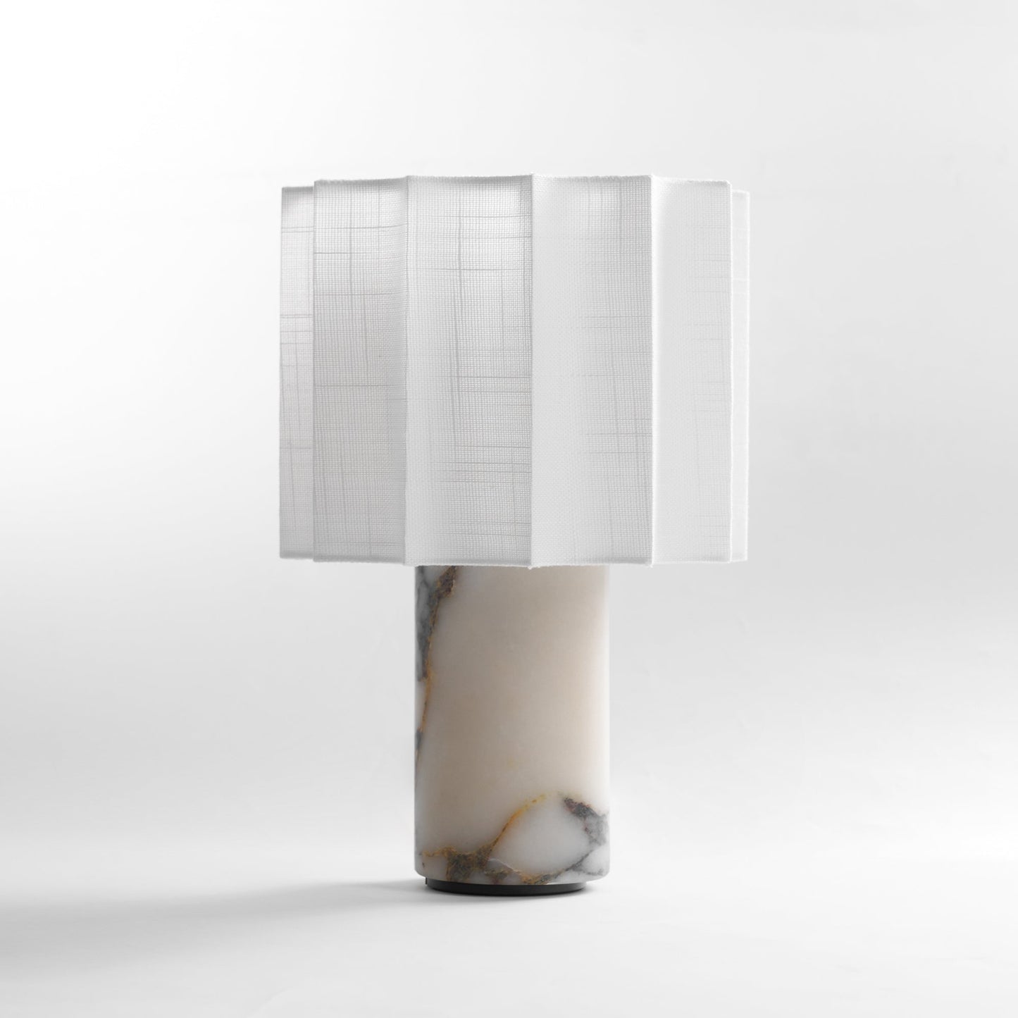 Orbis Veil Table Lamp | Natural Marble Base | White Shade
