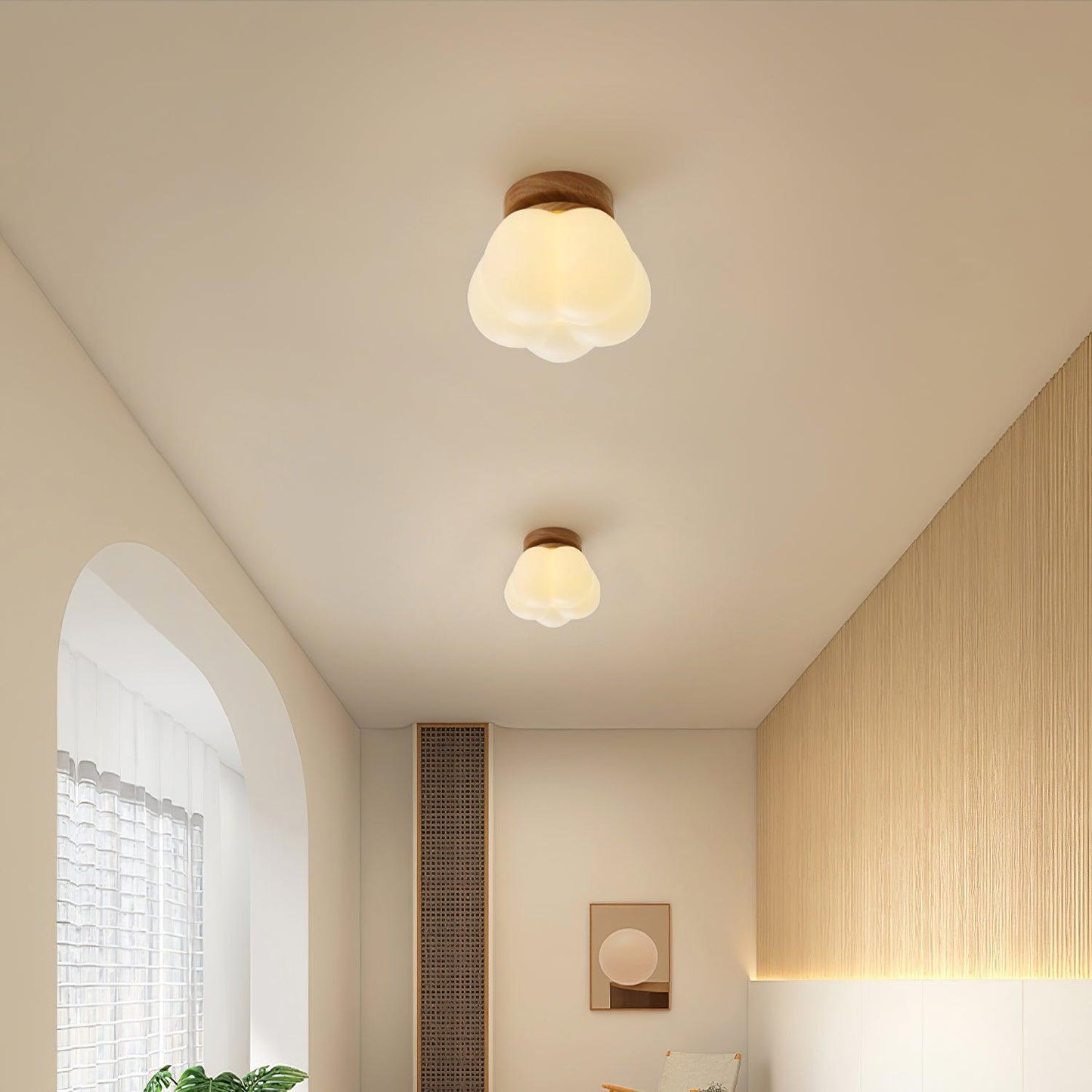 Kapok Flower Ceiling Lamp | Metal & Acrylic | White