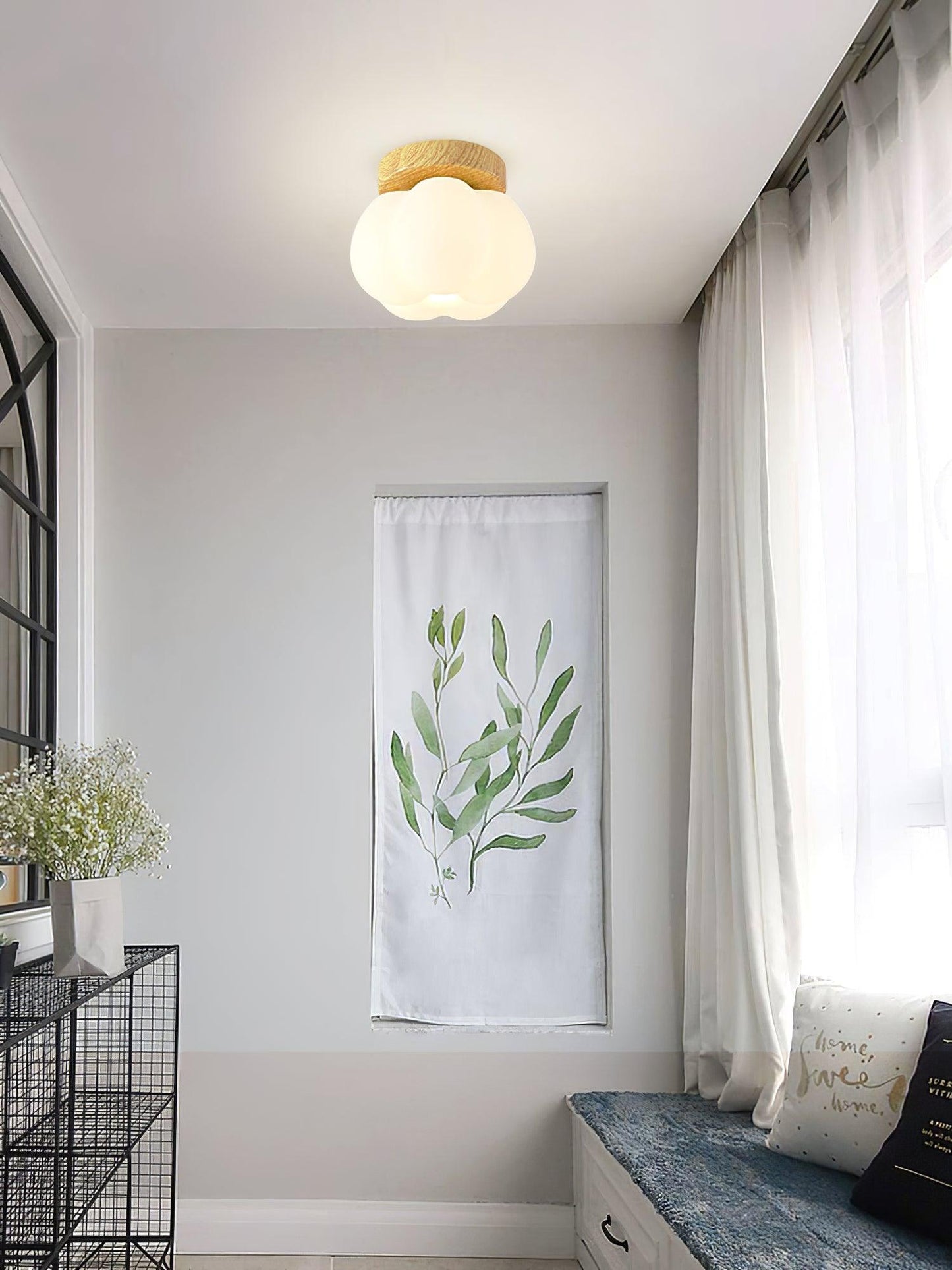 Kapok Flower Ceiling Lamp | Metal & Acrylic | White