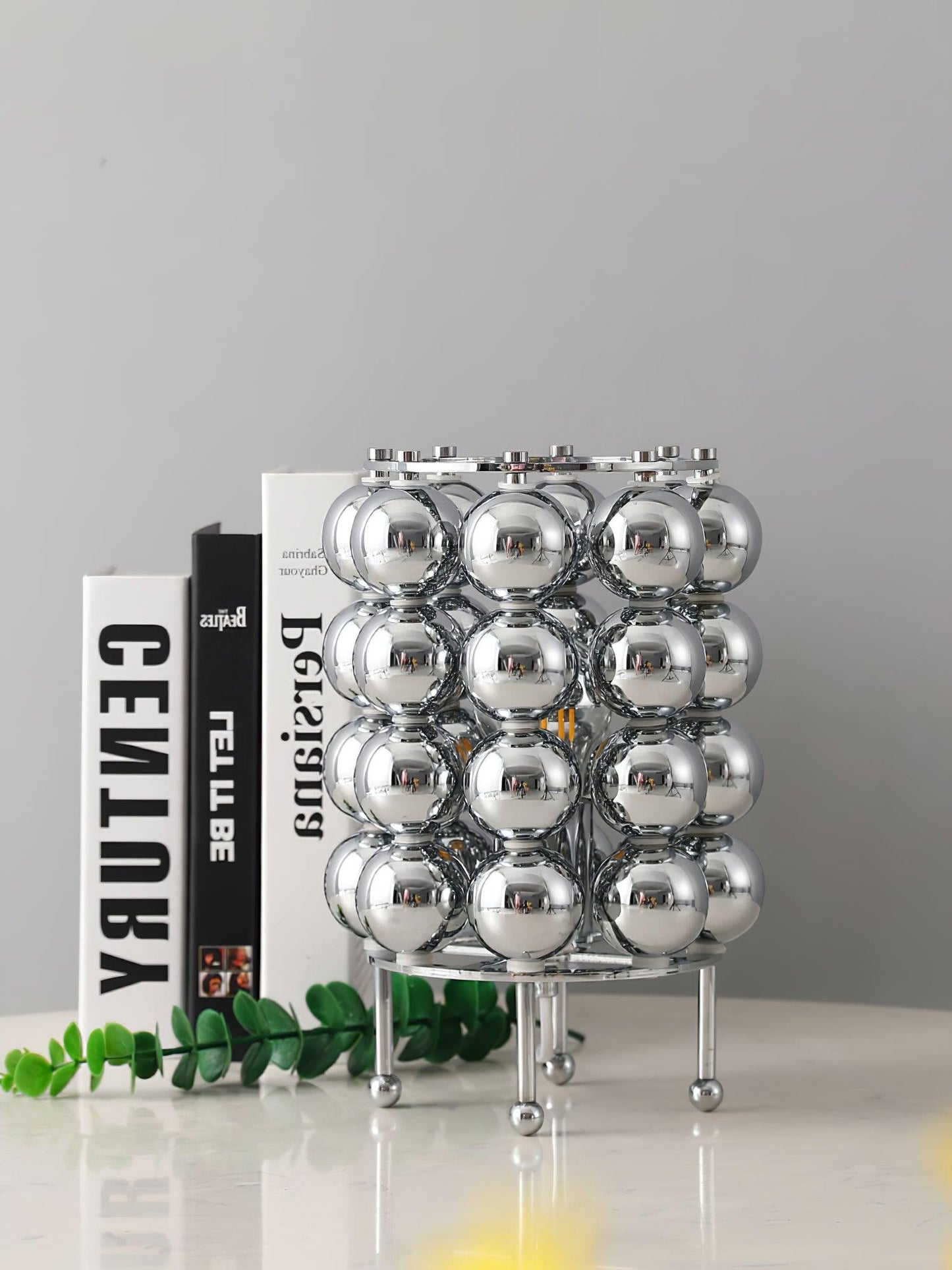 Kare Table Lamp | Stainless Steel Chrome Finish | 19cm Diameter