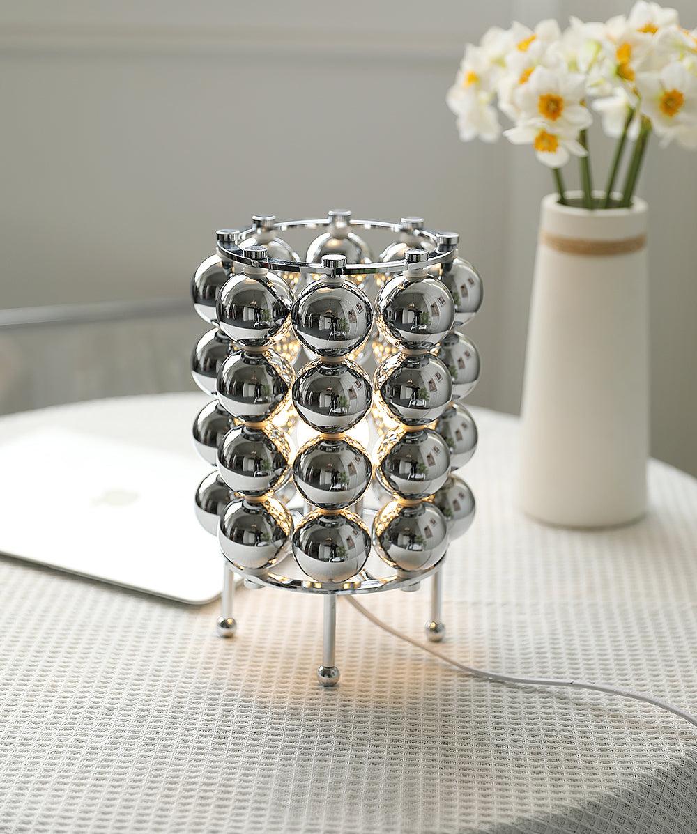 Kare Table Lamp | Stainless Steel Chrome Finish | 19cm Diameter