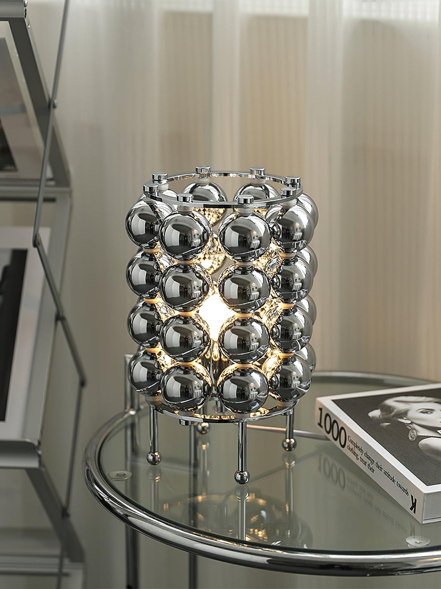Kare Table Lamp | Stainless Steel Chrome Finish | 19cm Diameter