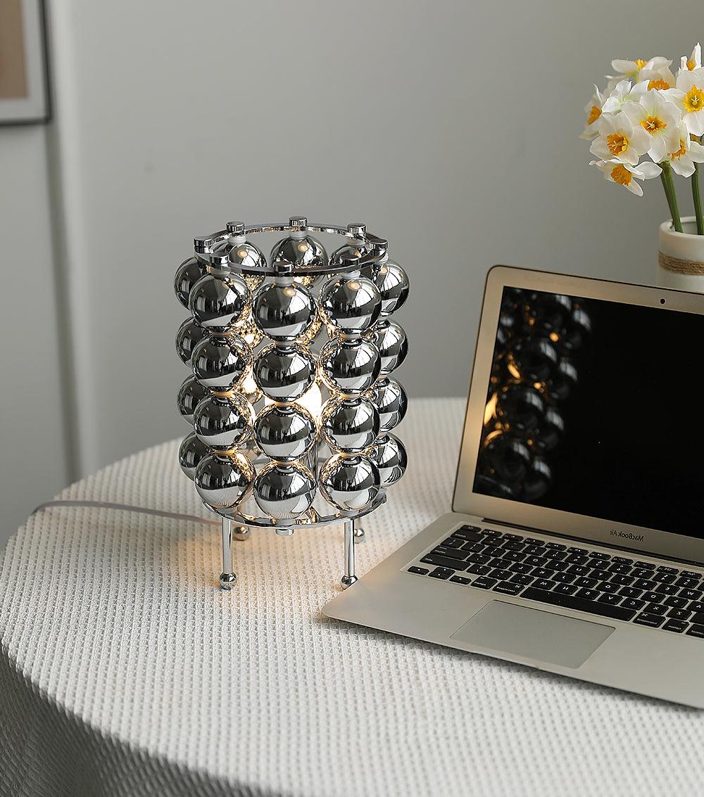 Kare Table Lamp | Stainless Steel Chrome Finish | 19cm Diameter