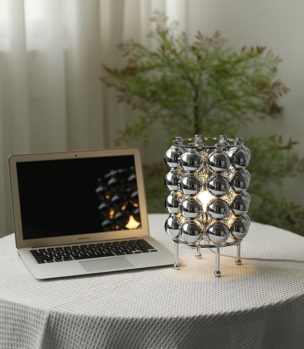 Kare Table Lamp | Stainless Steel Chrome Finish | 19cm Diameter