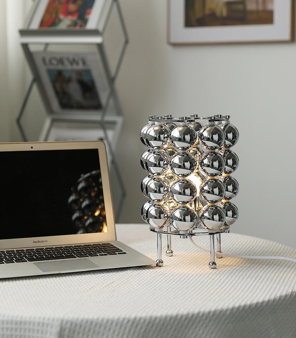 Kare Table Lamp | Stainless Steel Chrome Finish | 19cm Diameter