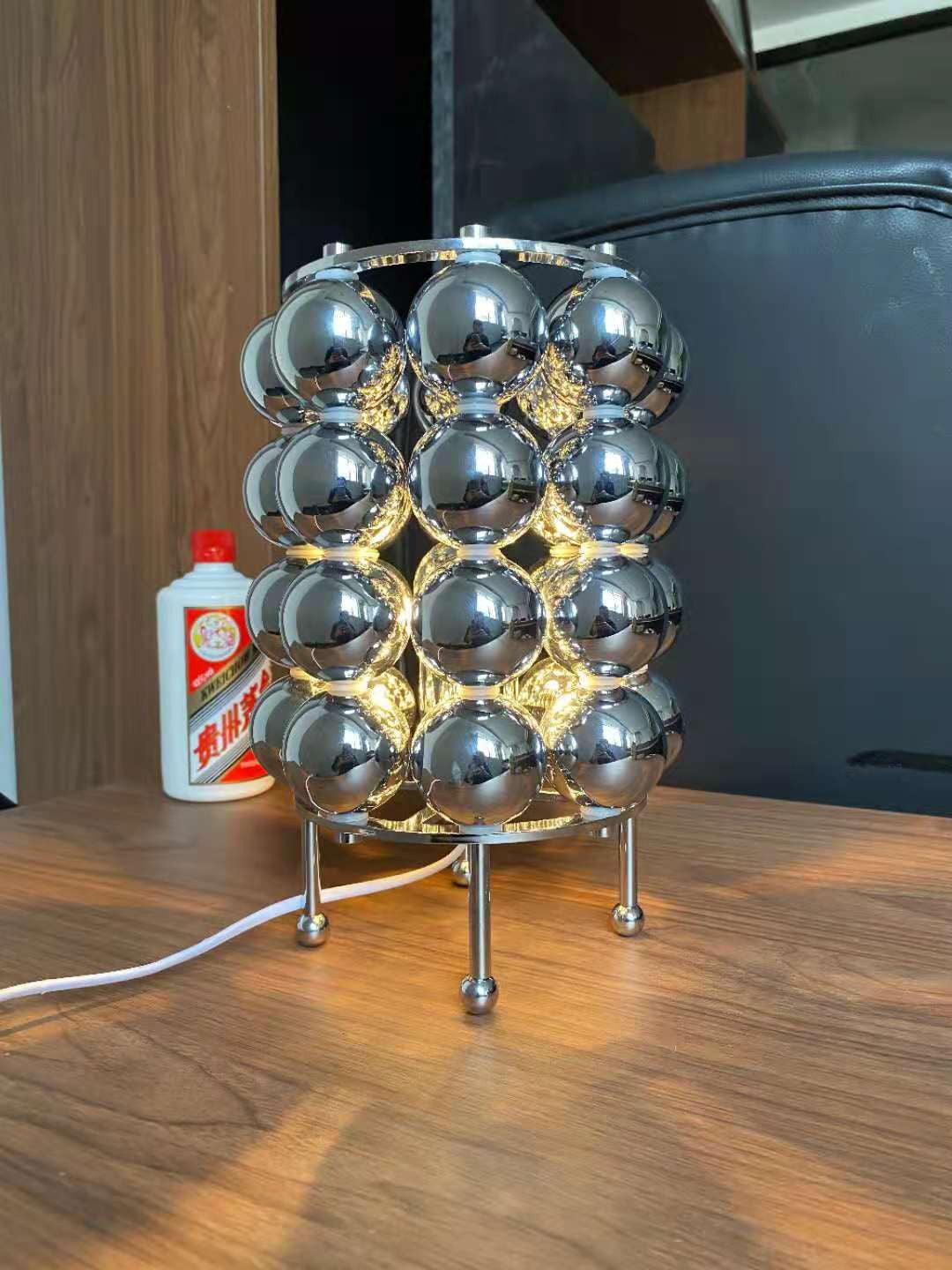 Kare Table Lamp | Stainless Steel Chrome Finish | 19cm Diameter