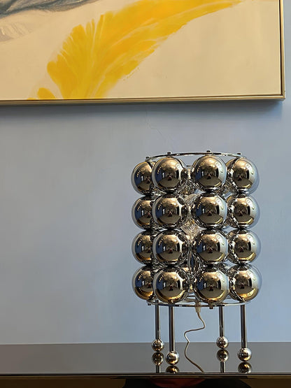 Kare Table Lamp | Stainless Steel Chrome Finish | 19cm Diameter